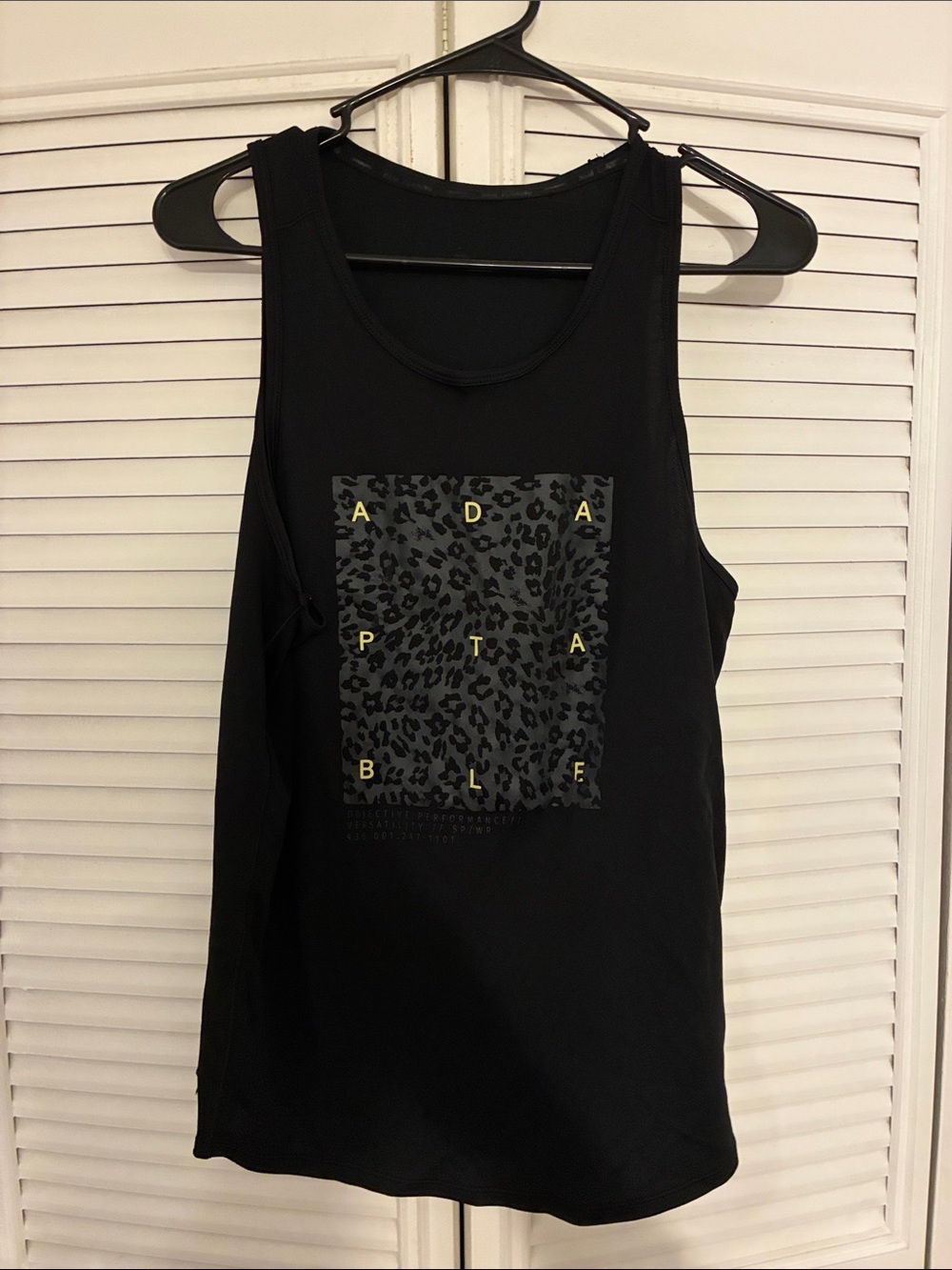 H&M Black Tank Top with Leopard Print Panel and Yellow Accents